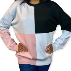 White Birch color block sweater